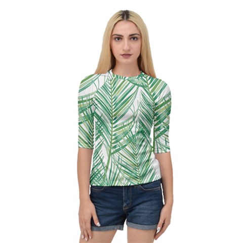 Jungle Fever Green Leaves Quarter Sleeve Raglan Tee by Mariart