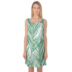 Jungle Fever Green Leaves Sleeveless Satin Nightdress by Mariart