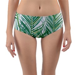 Jungle Fever Green Leaves Reversible Mid-waist Bikini Bottoms