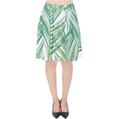 Jungle Fever Green Leaves Velvet High Waist Skirt