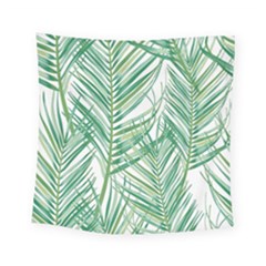 Jungle Fever Green Leaves Square Tapestry (small) by Mariart