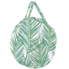 Jungle Fever Green Leaves Giant Round Zipper Tote