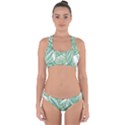 Jungle Fever Green Leaves Cross Back Hipster Bikini Set View1