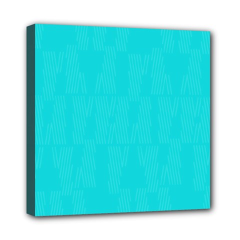 Line Blue Mini Canvas 8  X 8 