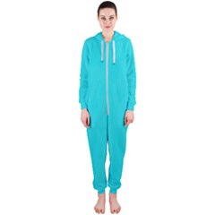 Line Blue Hooded Jumpsuit (ladies)  by Mariart