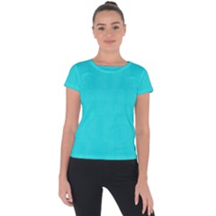 Line Blue Short Sleeve Sports Top  by Mariart