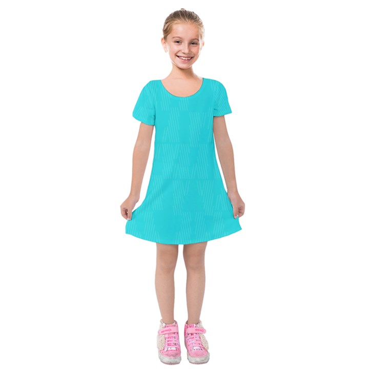 Line Blue Kids  Short Sleeve Velvet Dress