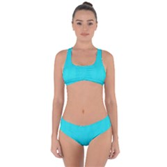 Line Blue Criss Cross Bikini Set by Mariart