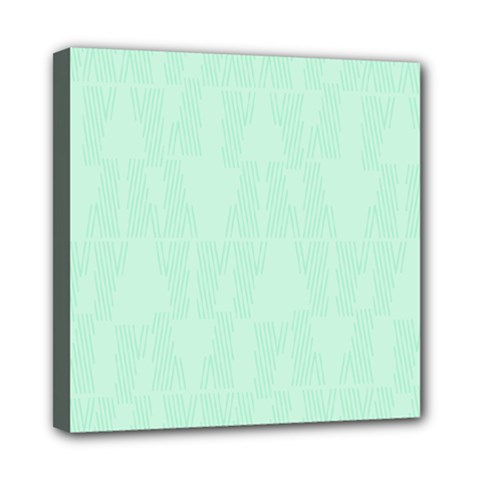 Line Blue Chevron Mini Canvas 8  X 8 