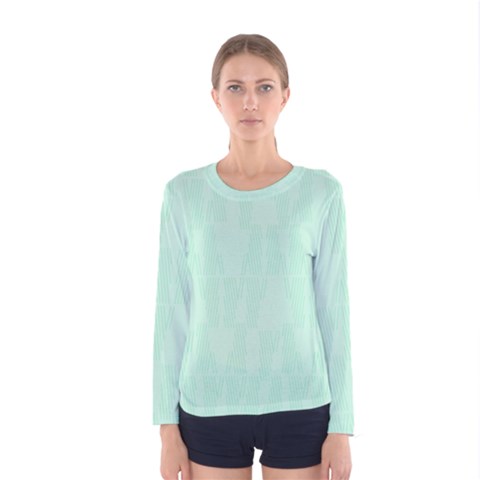 Line Blue Chevron Women s Long Sleeve Tee by Mariart