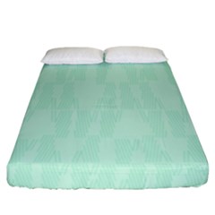 Line Blue Chevron Fitted Sheet (california King Size)