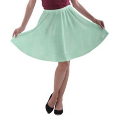 Line Blue Chevron A-line Skater Skirt by Mariart