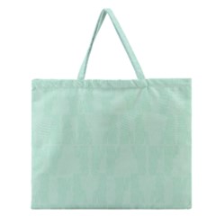 Line Blue Chevron Zipper Large Tote Bag