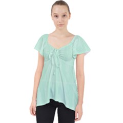 Line Blue Chevron Lace Front Dolly Top