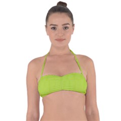 Line Green Halter Bandeau Bikini Top