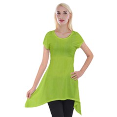 Line Green Short Sleeve Side Drop Tunic