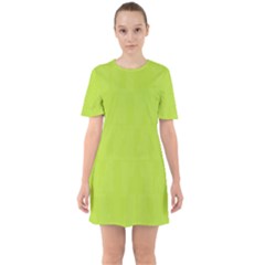 Line Green Sixties Short Sleeve Mini Dress by Mariart