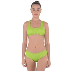 Line Green Criss Cross Bikini Set by Mariart