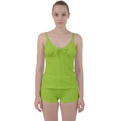 Line Green Tie Front Two Piece Tankini