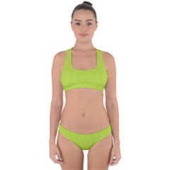 Line Green Cross Back Hipster Bikini Set