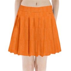 Line Orange Pleated Mini Skirt