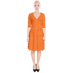 Line Orange Wrap Up Cocktail Dress