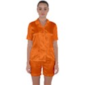 Line Orange Satin Short Sleeve Pyjamas Set View1