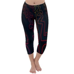 Neon Number Capri Winter Leggings 