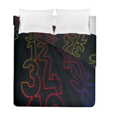 Neon Number Duvet Cover Double Side (full/ Double Size) by Mariart