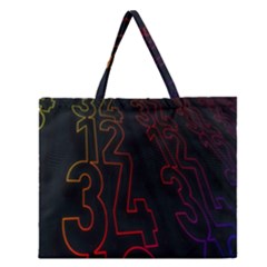 Neon Number Zipper Large Tote Bag by Mariart