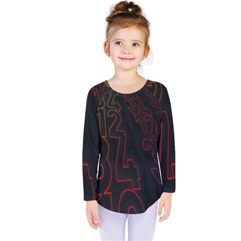 Neon Number Kids  Long Sleeve Tee by Mariart