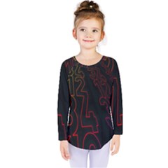 Neon Number Kids  Long Sleeve Tee