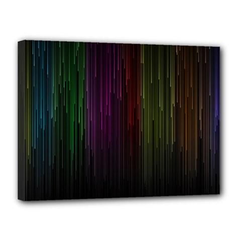 Line Rain Rainbow Light Stripes Lines Flow Canvas 16  X 12 