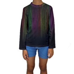 Line Rain Rainbow Light Stripes Lines Flow Kids  Long Sleeve Swimwear by Mariart