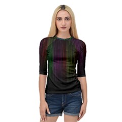 Line Rain Rainbow Light Stripes Lines Flow Quarter Sleeve Raglan Tee