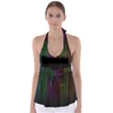 Line Rain Rainbow Light Stripes Lines Flow Babydoll Tankini Top View1