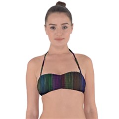 Line Rain Rainbow Light Stripes Lines Flow Halter Bandeau Bikini Top