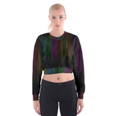 Line Rain Rainbow Light Stripes Lines Flow Cropped Sweatshirt by Mariart