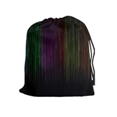 Line Rain Rainbow Light Stripes Lines Flow Drawstring Pouches (extra Large)