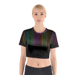 Line Rain Rainbow Light Stripes Lines Flow Cotton Crop Top