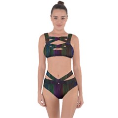 Line Rain Rainbow Light Stripes Lines Flow Bandaged Up Bikini Set  by Mariart