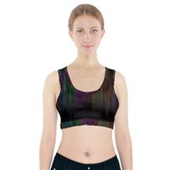 Line Rain Rainbow Light Stripes Lines Flow Sports Bra With Pocket