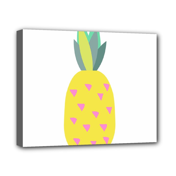 Pineapple Fruite Yellow Triangle Pink Canvas 10  x 8 