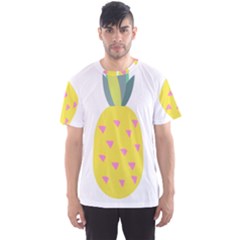 Pineapple Fruite Yellow Triangle Pink Men s Sports Mesh Tee