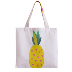 Pineapple Fruite Yellow Triangle Pink Zipper Grocery Tote Bag