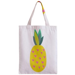 Pineapple Fruite Yellow Triangle Pink Zipper Classic Tote Bag