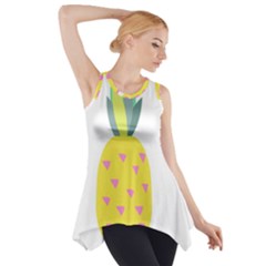 Pineapple Fruite Yellow Triangle Pink Side Drop Tank Tunic