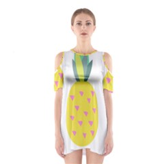 Pineapple Fruite Yellow Triangle Pink Shoulder Cutout One Piece