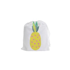 Pineapple Fruite Yellow Triangle Pink Drawstring Pouches (xs) 