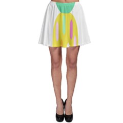 Pineapple Fruite Yellow Triangle Pink White Skater Skirt